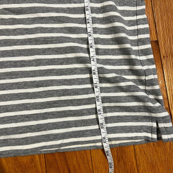 UNIQLO Gray White Stripe 100% Cotton Short Sleeve Crew Neck Tee T Shirt sz XL - Picture 6 of 6